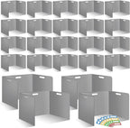 24 Pcs Desk Dividers for Students 14 × 17.5 × 14 Inch Plastic Durable and Waterproof Privacy Folders Shields Test Dividers with Classroom Privacy Boards for School Study Teacher Supplies (Gray)