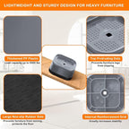shouwuhho 6 Pack Furniture Risers Adjustable Bed Risers Heavy Duty Lifts Height 1", Square Stackable Bed Risers 1, 2 or 3 Inch for Desk Leg Table Couch Sofa Chair Bed Frame Legs Dorm, Gray