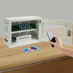QUEWATSA Cell Phone Charging Station, 20-Device Rechargeable Mobile Phones Charging Cabinet, Locking and Charging Phone Storage Box, Mobile Charging Cart, Lockable Device Charging Locker