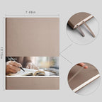 EMSHOI Dotted Journal Bullet Notebook,192 Numbered Pages B5 Large Dot Grid Composition Notebook with 100gsm Thick Dotted Paper, Softcover Leather, Inner Pocket, 7.48"x10.15"-Khaki