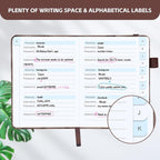 MOSA BEAR Password Keeper Book with Alphabetical Tabs，4.3"x5.7" Small Password Books for Seniors Password Notebook for Internet Website Address Log in Detail(NZBR)