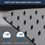 SALLOUS Chair Mat for Carpet, 48" x 36" Office Chair Mat for Carpeted Floors, Heavy Duty Vinyl Floor Mat with Grips, Carpeted Floor Protector Computer Desk Mat for Home Office (Black)