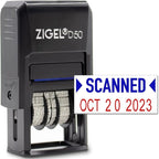 ZIGEL D50 Date Stamp with Scanned - Self Inking Date Stamp - Blue/Red
