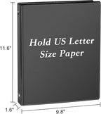 CIXILDTS 1-inch Round Ring Binder, Standard 3 Ring Binder Fit Letter Size Paper, Presentation View Binders, Black,12-Pack