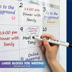 Dry Erase Four Month Laminated Jumbo Wall Calendar, 46" x 63", Huge Quarterly Laminated Erasable White Board, Giant 120 Day Family Whiteboard Schedule Planner, Large Multi Month Reusable Poster
