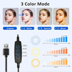 Desk Ring Light with Telescopic Stand, Travel Desktop Hola Light for Phone Selfie Laptop Zoom Video Calls Makeup Tiktok Reels Live Streaming