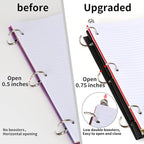 Tashkummy 360° Pivotable 3 Ring Binder, Upgraded Foldable Binders 1 inch 6 Pack, Thin Small Three Ring Binder Fits 8.5" x 11", for Home, School and Office Binders Supplies - 6 Assorted Color