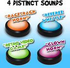 Teacher's Choice Light Up Game Buzzer System, Displays The Winning Player Loud, Unique Sounds for Each Buzzer, Great for Trivia Games, Family Feud, Jeopardy (4 Pack)