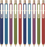 Linbsunne Gel Pens Black Ink Pens for Office 0.5mm Fine Point Pen Smooth Writing Retractable (Vintage-10 pcs)