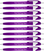 SyPen Personalized Pens With your Custom Logo or Text-1000 Pack Bulk-for Businesses, Parties, and Events, Custom Printed Slim Ballpoint Click Pens, Purple Barrel Color, Black Ink