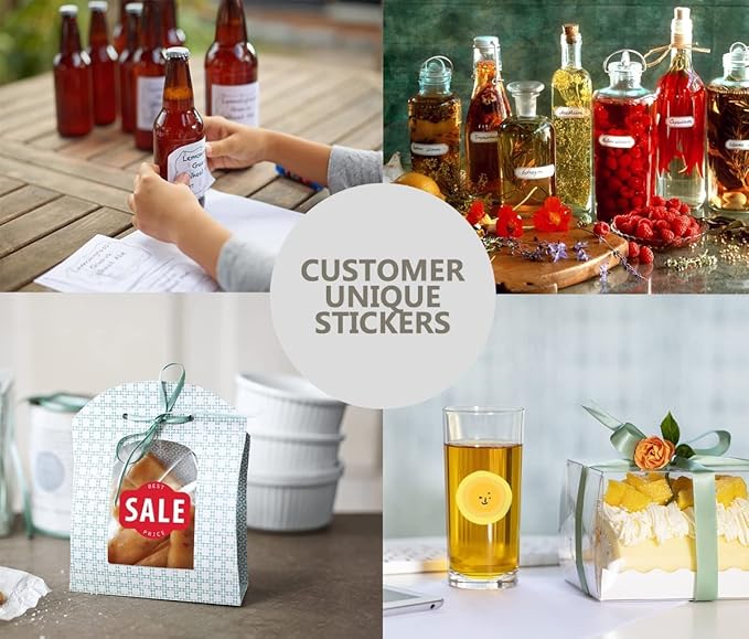 100-500 Pcs Custom Stickers Personalized Labels with Any Design Image Logo Text for Business Logo Thank You Labels,1/2/3/4 inch Customized Stickers(Rectangle)
