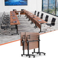 Conference Table,55.1''Folding Conference Room Table for 4-12 People,Mobile Flip Top MeetingTraining Table with Different Coulor and Styles for Offices, Classrooms,Meeting Room (2, 47.2''D)