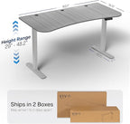 VIVO Electric 63 x 32 in Standing Desk, Memory Height Adjustment, 1B Series, Holds 220 lbs, Dark Gray Top Gray Frame, DESK-KIT-1G1G
