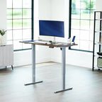 VIVO Electric 55 x 28 in Standing Desk, Memory Height Adjustment, 1B Series, Holds 220 lbs, One-Piece Rustic Vintage Brown Top, Gray Frame, DESK-KIT-1G55N