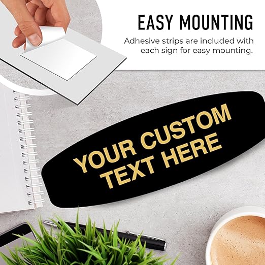 Custom Wall or Door Sign, Personalized Round Plaque Engraved Message for Bussiness, Property and Home Indoor/Outdoor, 4x12 Inches, Made in USA by Sigo Signs
