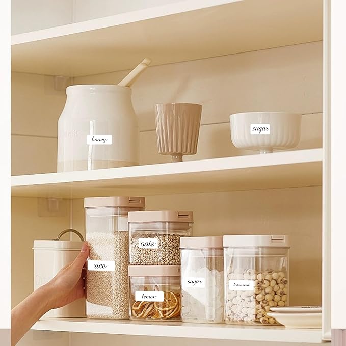 1000 Blank Removable Labels, Blank Removable Freezer Labels Water Oil Resistant with Perforation Line for Food Containers Jars Pantry Organization (Each Measures 1x 2 Inch)