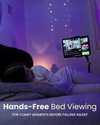 2-in-1 Tablet Floor Stand with tablet stand for desk – Stable 8lb Base with Stretchable Arm for Bed, Couch, or Desk Compatible with iPads, Galaxy Tabs, Surface Pro, Phones & E-Readers (4.7"–12.9")