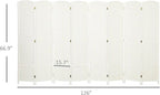 HOMCOM Room Divider, 8 Panel Folding Privacy Screen, 5.6' Tall Freestanding Wall Partition for Home Office, Bedroom, White