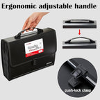 25 Pockets Letter Size/A4 Accordion File Organizer with Handle, TRANBO Expanding File Folder, Expandable Document Paper Organizer for Travel School Office - 1 Pack