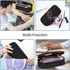 Pazacon Cute Initial Pencil Case for Kids Students, Large Capacity Pencil Pouch for Boys Girls, Letter Design Pencil Box Pen Bag Office Stationery Organizer, Rainbow Letter R