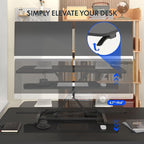 FLEXISPOT 40" Wide Standing Desk Converter Sit to Stand up Riser Height Adjustable Computer Workstation with Spacious 2-Tier Desktop, Black