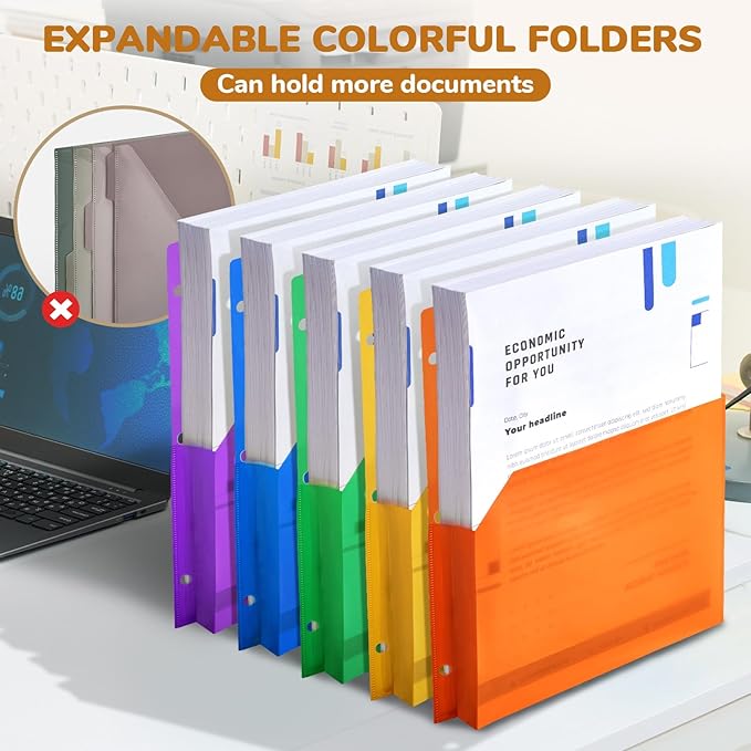 JoyCat 3 Ring Binder Clipboard with Storage,12.4"x10.2"Magnetic Clipboard Folder with 5 Expandable Folders,Refillable Lined Notepad (11" x 8.5"),Ideal for School Office Nursing(Khaki)