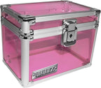 Vaultz Lockable Index Card Holder - Flash Card Organizer for Recipes, Passwords or Studying Holds 450 4x6 Notecards - Index Card Box Study Accessories, Pink Acrylic