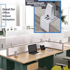 2 Packs Sneeze Guard Support, Aluminum Vertical Partition Board Clamp, Acrylic Desk Divider Support Clamp, Desk Shield Privacy Panel Clamps for Clear Shield for Countertop Reception
