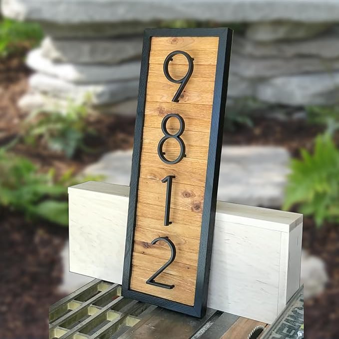 5" Floating Stainless Steel Address House Number, Modern Metal Anti-Rust House Numbers with Nail Kits for Door Garden Mailbox Decor Visibility Signage (8)