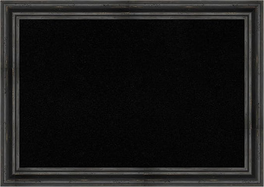 Amanti Art Black Cork Board (41 x 29 in.), Rustic Pine Black Wood Frame - Bulletin Board, Organization Board, Pin Board - Large