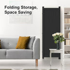 Kecreque Room Divider 4 Panel Partition Room Dividers & Folding Privacy Screens w/ 3 Metal Feet 6FT Portable Wall Doubles as a Dressing Screen Portable Wall for Office Kitchen Children's Room,Black