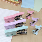 Aacehlh Small Hand-held Stapler Set, 15 Sheet Capacity, Includes 750Pcs Staples and A Staple Remover, Mini Desktop Stapler for Office, School, Home or Travel Use. (Purple)
