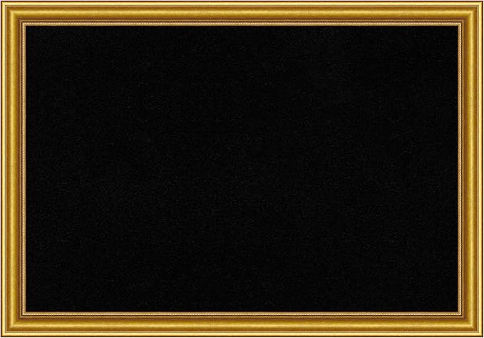 Amanti Art Black Cork Board for Wall, 28x40 Vision Board with Gold Wood Frame, Large Corkboard Office Decor for Home Organization, Traditional Corkboard Pinboard to display items for home organization