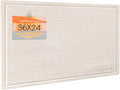 Bulletin Board, 36 x 24 inches Felt Board - Decorative Pin Board, Cork Board Alternative for Wall, 3' x 2' Foldable Self-Adhesive Vision Board Prayer Board with 20 Pushpins - Oatmeal