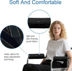SPRING SEAON Wheelchair Armrest Covers 2 Pack Soft Memory Foam Wheelchair armrest Pads Wicking Washable for Office Transport Chair (Black)