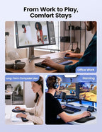 meatanty Keyboard and Mouse Pad Wrist Rest Set, Ergonomic Wrist Pad Support, Computer Hand Palm Rest Combo, Memory Foam Typing Desk Accessories Carpal Tunnel Cushion, Laptop Office Home - Blue & Gray