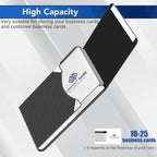 DMFLY Business Card Holder, Metal Slim Business Card Case, Pocket Card Holder for Women or Men, PU Leather Business Card Holder Case RFID Blocking Name Card Holder with Magnetic Closure, Black Carbon | Slim, Business Card Case, Pocket Card Holder, RFID...