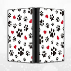 BWEGRHE Slim Credit Card Holder, Cute Dog Paw Prints RFID Blocking Metal Wallet for Men & Women, Aluminum Minimalist Hard Case Pocket-Sized Business Cards Organizer (Fits Up to 10 Cards)