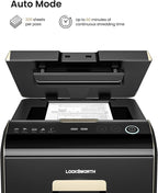 Locksworth 200-Sheet P-5 Micro-Cut Heavy-Duty Paper Shredder, 60-Min Continuous Run, 8.5-Gal Bin, Auto Jam-Proof, Home Office, High-Security