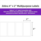 AveneMark 12 Rolls 4" x 2" Direct Thermal Labels for Barcodes Postage Address Shipping Labels Compatible with Rollo & Zebra Desktop Printers Adhesive - 750 Labels/Roll