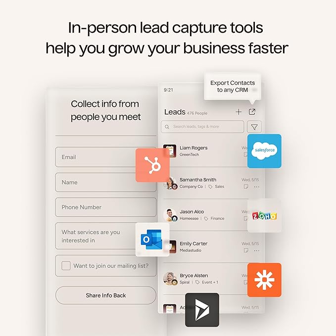 Popl Smart NFC Business Card - Sleek Modern Digital Business Card w/Instant App-Free Sharing - Customizable NFC Cards Compatible w/iPhone & Android (White)