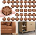 shouwuhho 32 Pack Furniture Risers Adjustable Bed Risers Heavy Duty Lifts Height 1", Square Stackable Bed Risers 1, 2 or 3 Inch for Desk Leg Table Couch Sofa Chair Bed Frame Legs Dorm, Brown