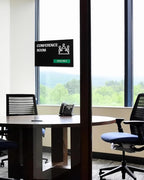 Conference Room Door Signs for Office, Meeting In Progress Door Sign, In Use Available Slider Indicator Tells Whether Room Vacant Or Occupied