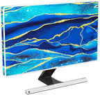 Baocicco Royal Blue Marble Waterproof TV Cover 65 Inch Creative Design Monitor Accessories Laptop TV LCD Screen Television Decoration for Tablet LED LCD OLED TVs Decorations