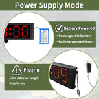 Large LED Display Digital Race Timer Clock with Tripod,Battery,Remote Control,Function-Countdown/Up/Time Clock,for Sports Events, Races, Meetings, Presentations (Non-Waterproof +RGB)