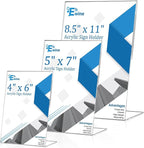 EHWINE 24 Pack 4 x 6 Acrylic Sign Holder, Clear Plastic Signs Display Stand, Vertical Slanted Back Paper Holder Stand up Table Top Sign Holders Flyer Stand Frames Suitable for Office Business Store