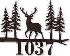 Personalized Metal Deer Address Signs for Outdoor, Custom House Number Sign, House Numbers for Outside,Address Numbers for Houses