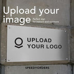 Custom Metal Signs, Personalized Aluminum, Customized Safety, Business Signs, Waterproof Outdoor, White Aluminum (Logo, 42x28 In)