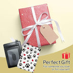 BWEGRHE Small Travel Wallets, Cute Dog Paw Prints Slim Minimalist Front Pocket Wallet with Wristlet, RFID Blocking PU Leather Credit Card Holder with ID Window Change Purse for Men Women