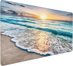 CANFLASHION Gaming Mouse Pad,Large Mouse Pads for Desk,Non-Slip Rubber Base Extended Mousepad,XXL Keyboard Mouse Mat,Stitched Edges Computer Keyboard Desk Pad,35.4x15.8inch,Beautiful Sunrise Beach